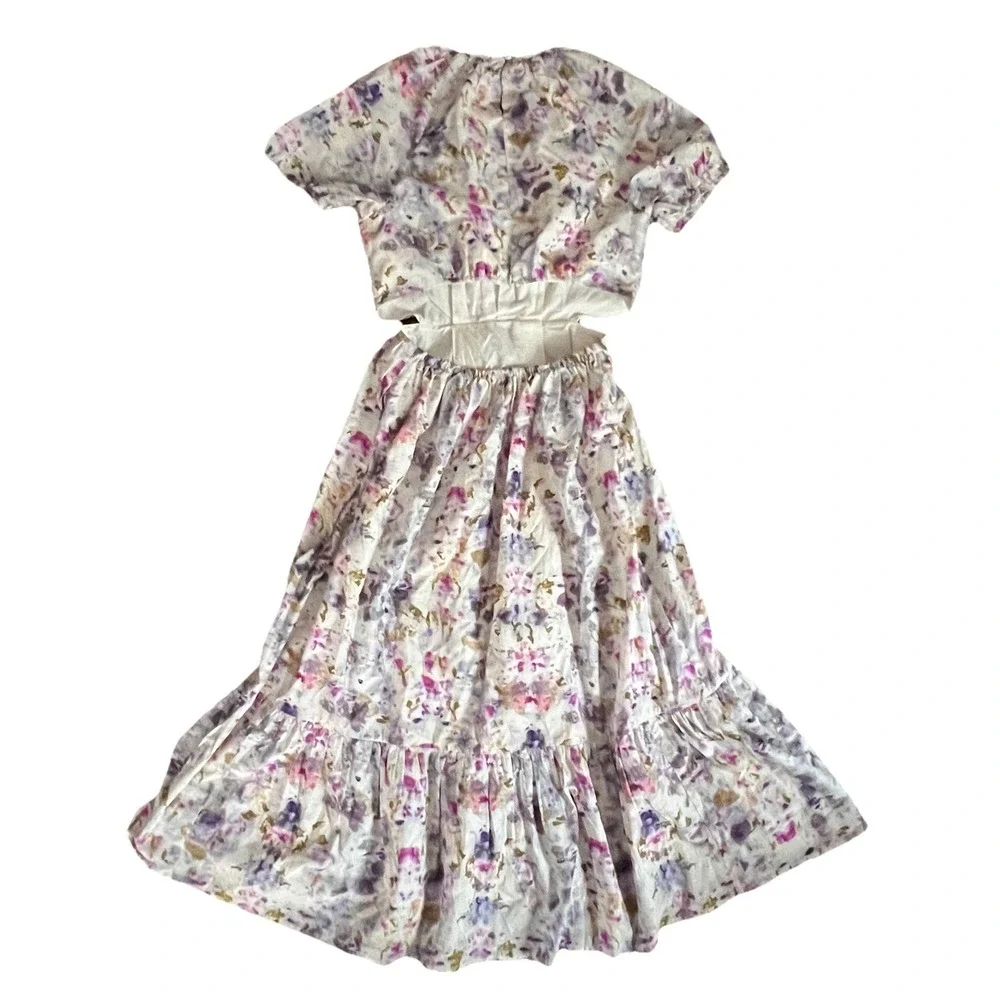 J. Crew x Flora Obscura Cutout‎ Dress Kaleidoscope Floral Boho Indie Whimsical 6